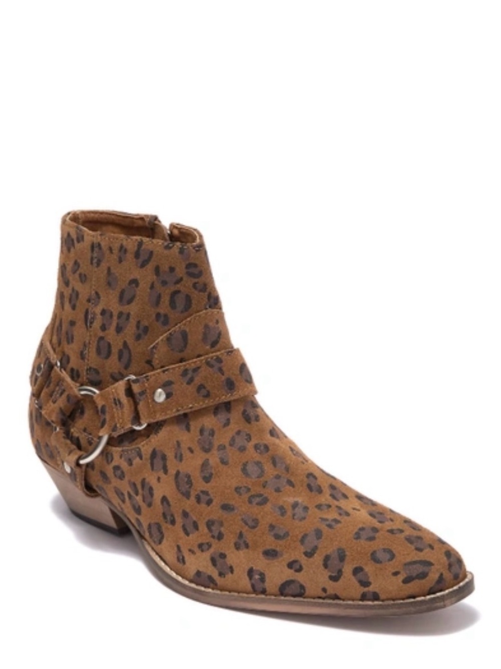 Topman Brown Leopard-Print Suede Chukka Boot